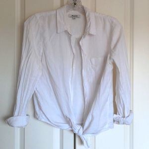 Madewell cotton button up white shirt
